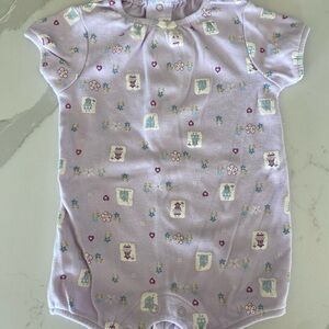vintage TKS house and doll patterned purple romper